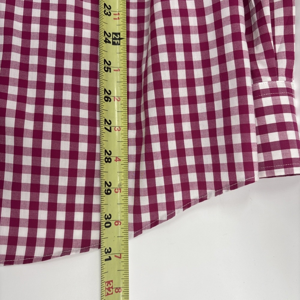 Charles Tyrwhitt Weekend Shirt Mens XL  Magenta White Check Classic Fit Non Iron - Picture 10 of 10
